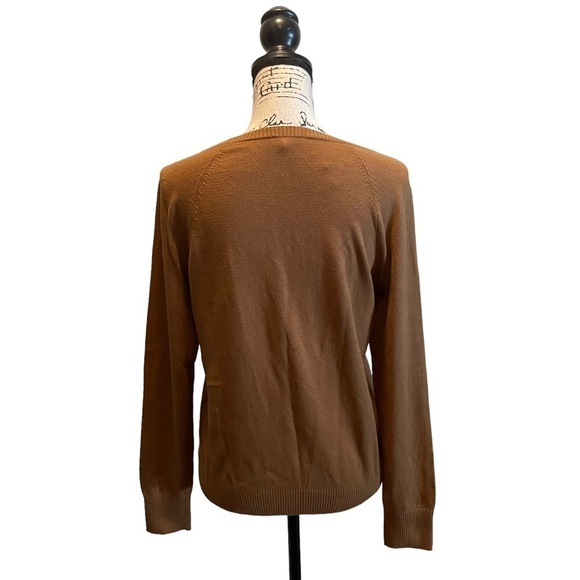 Talbots Side Button Sweater Crew Neck Sweater Chestnut Brown Size Small NWT - Picture 5 of 10